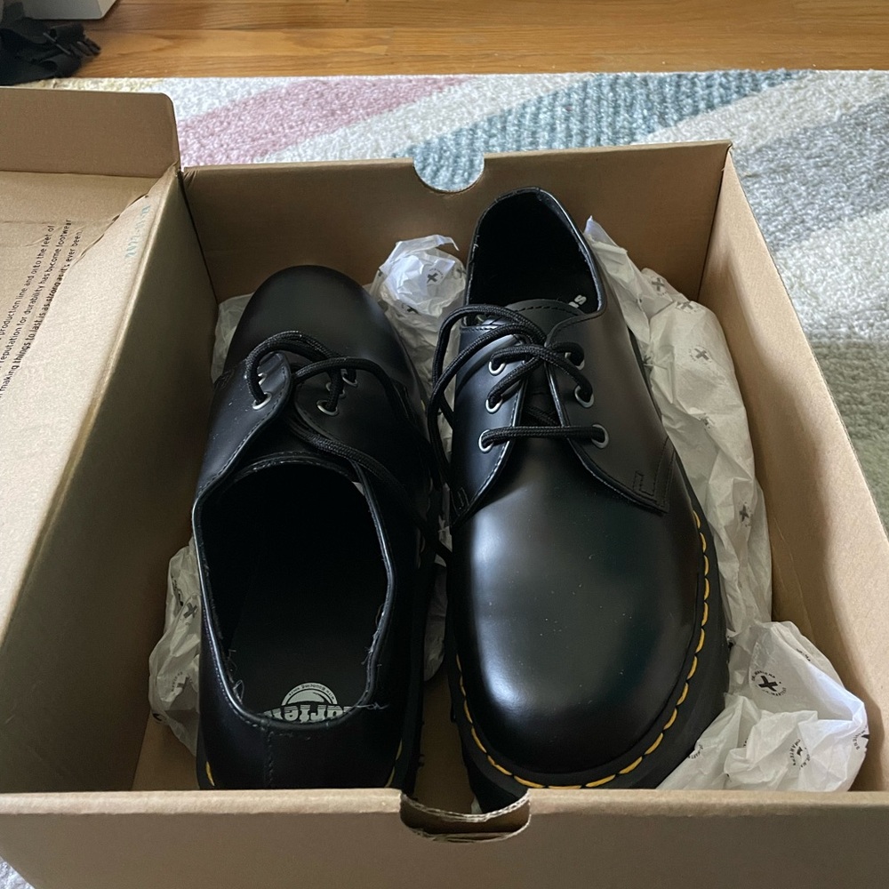 Black Dr. Martens 1461 Quad, Polished Smooth Leather. New with the box